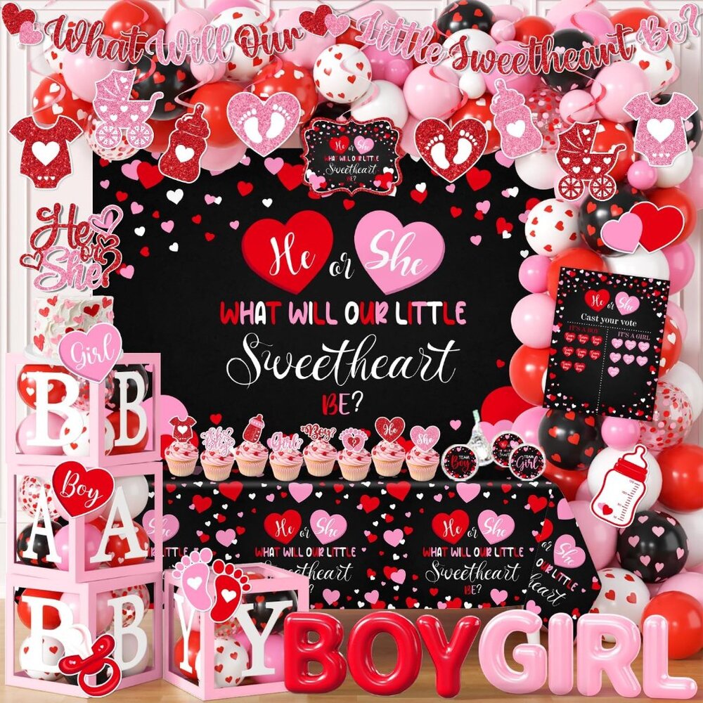 Valentine Gender Reveal Decorations